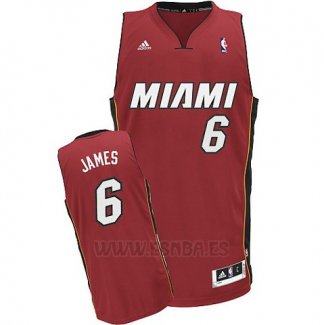 Camiseta Miami Heat Lebron James #6 Rojo