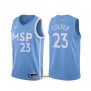 Camiseta Minnesota Timberwolves Jarrett Culver #23 Ciudad 2019-20 Azul