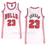 Camiseta Mujer Chicago Bulls Michael Jordan #23 Blanco