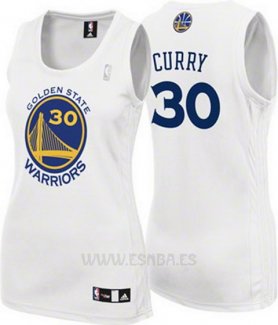 Camiseta Mujer Golden State Warriors Stephen Curry #30 Blanco