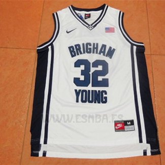 Camiseta NCAA Brigham Young University Jimmer Fredette #32 Blanco