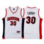 Camiseta NCAA Davidson Wildcat Stephen Curry #30 Blanco