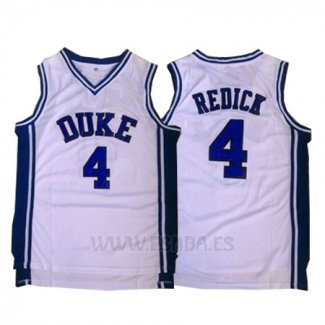 Camiseta NCAA Duke Blue Devils J.J. Redick #4 Blanco