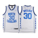 Camiseta NCAA North Carolina Tar Heels Rasheed Wallace #30 Blanco