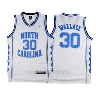 Camiseta NCAA North Carolina Tar Heels Rasheed Wallace #30 Blanco