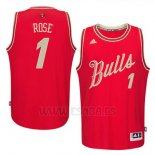 Camiseta Navidad 2015 Chicago Bulls Derrick Rose #1 Rojo