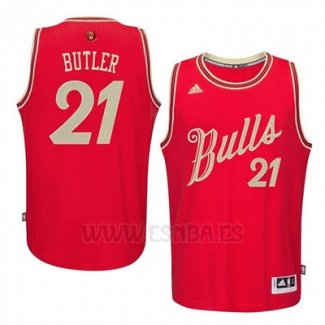 Camiseta Navidad 2015 Chicago Bulls Jimmy Butler #21 Rojo