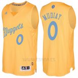 Camiseta Navidad 2016 Denver Nuggets Emmanuel Mudiay #0 Oro