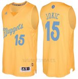 Camiseta Navidad 2016 Denver Nuggets Nikola Jokic #15 Oro