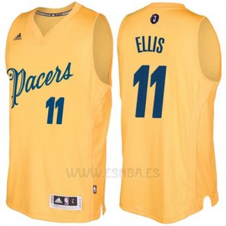 Camiseta Navidad 2016 Indiana Pacers Monta Ellis #11 Oro