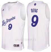 Camiseta Navidad 2016 Los Angeles Lakers Luol Deng #9 Blanco