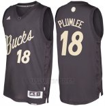 Camiseta Navidad 2016 Milwaukee Bucks Miles Plumlee #18 Negro