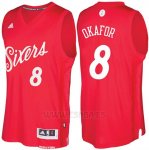 Camiseta Navidad 2016 Philadelphia 76ers Jahlil Okafor #8 Rojo