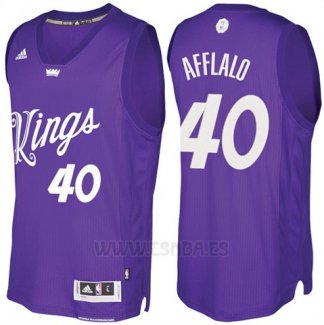 Camiseta Navidad 2016 Sacramento Kings Arron Afflalo #40 Violeta