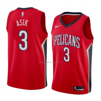 Camiseta New Orleans Pelicans Omer Asik #3 Statement 2018 Rojo