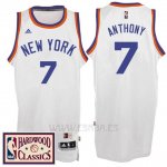 Camiseta New York Knicks Carmelo Anthony #7 Retro Blanco