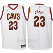 Camiseta Nino Cleveland Cavaliers LeBron James #23 2017-18 Blanco