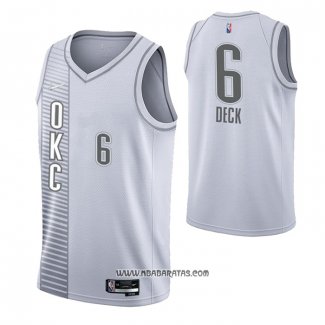 Camiseta Oklahoma City Thunder Gabriel Deck #6 Ciudad 2021-22 Blanco