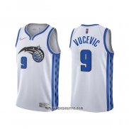 Camiseta Orlando Magic Nikola Vucevic #9 Earned 2020-21 Blanco