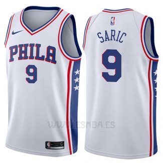 Camiseta Philadelphia 76ers Dario Saric #9 Swingman Association 2017-18 Blanco