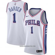 Camiseta Philadelphia 76ers James Harden #1 Association Blanco