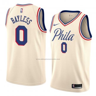 Camiseta Philadelphia 76ers Jerryd Bayless #0 Ciudad 2018 Crema