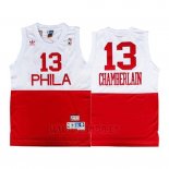 Camiseta Philadelphia 76ers Wilt Chamberlain #13 Retro Blanco Rojo