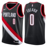 Camiseta Portland Trail Blazers Damian Lillard #0 2017-18 Negro