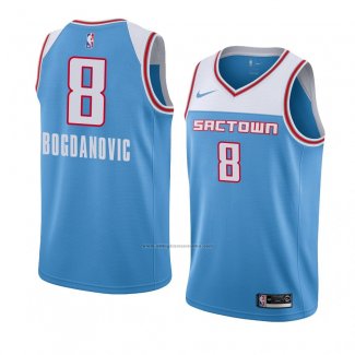 Camiseta Sacramento Kings Bogdan Bogdanovic #8 Ciudad 2018-19 Azul