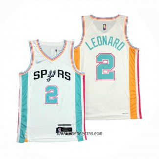 Camiseta San Antonio Spurs Kawhi Leonard #2 Ciudad 2021-22 Blanco