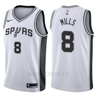 Camiseta San Antonio Spurs Patty Mills #8 Swingman Association 2017-18 Blanco