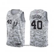 Camiseta San Antonio Spurs Tyler Zeller #40 Earned Camuflaje