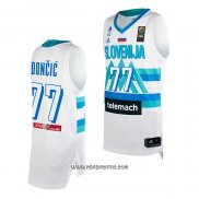 Camiseta Slovenia Luka Doncic #77 Tokyo 2021 Blanco2