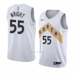 Camiseta Toronto Raptors Delon Wright #55 Ciudad 2018 Blanco