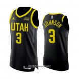 Camiseta Utah Jazz Stanley Johnson #3 Statement Autentico 2022-23 Negro