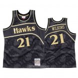 Camiseta Atlanta Hawks Dominique Wilkins #21 1986-87 Hardwood Classic Negro