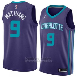 Camiseta Charlotte Hornets Mangok Mathiang #9 Statemen 2018 Violetat