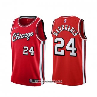 Camiseta Chicago Bulls Lauri Markkanene #24 Ciudad 2021-22 Rojo