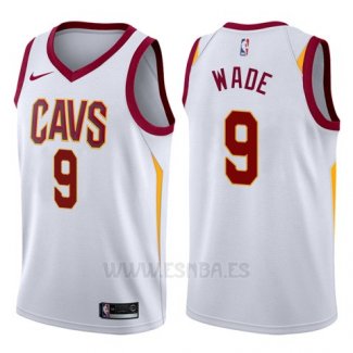 Camiseta Cleveland Cavaliers Dwyane Wade #9 2017-18 Blanco