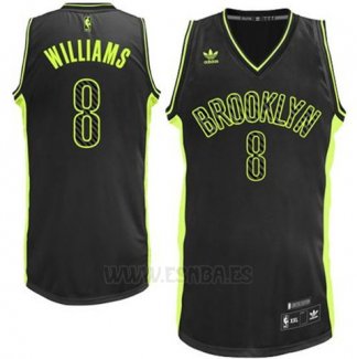 Camiseta Electricidad Moda Brooklyn Nets Deron Williams #8 Negro