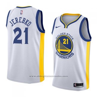 Camiseta Golden State Warriors Jonas Jerebko #21 2018 Blanco