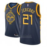 Camiseta Golden State Warriors Jonas Jerebko #21 Ciudad 2018-19 Azul