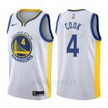 Camiseta Golden State Warriors Quinn Cook #4 Association 2017-18 Blanco