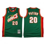 Camiseta Historic Retro Seattle SuperSonics Gary Payton #20 Verde