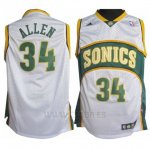 Camiseta Historic Seattle SuperSonics Ray Allen #34 Blanco