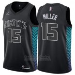 Camiseta Hornets Charlotte Hornets Miller Ciudad #15 2017-18 Negro