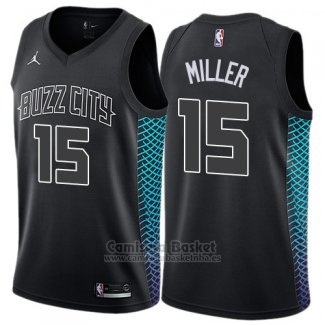 Camiseta Hornets Charlotte Hornets Miller Ciudad #15 2017-18 Negro