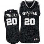 Camiseta Leopard Light Loco San Antonio Spurs Manu Ginobili #20 Negro