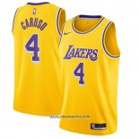 Camiseta Los Angeles Lakers Alex Caruso #4 Icon 2020-21 Amarillo