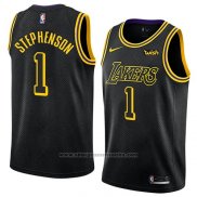 Camiseta Los Angeles Lakers Lance Stephenson #1 Ciudad 2018 Negro